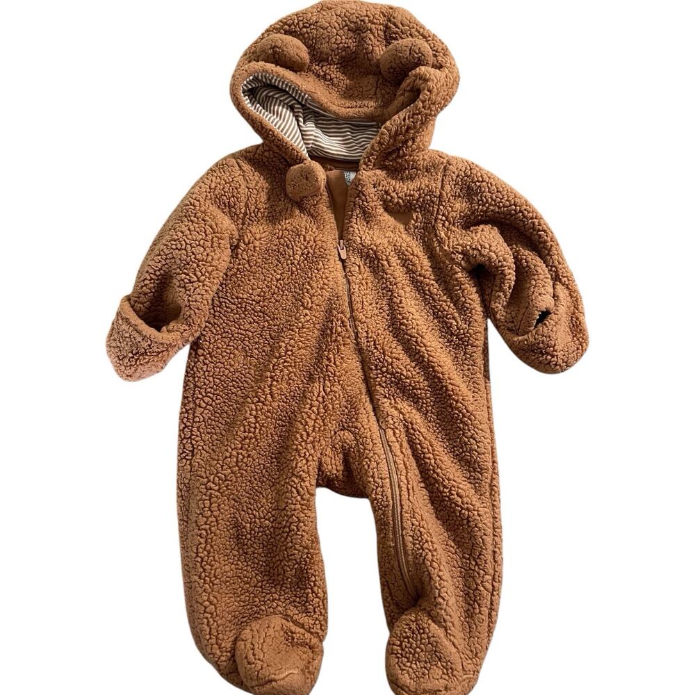 Carters Baby One Piece Teddy Bear Suit Footed Zip Up Size 3M Just One You